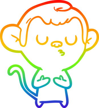 gökkuşağı gradyan çizgi çizimi bir insan tarafından çizilmiş bir maymun