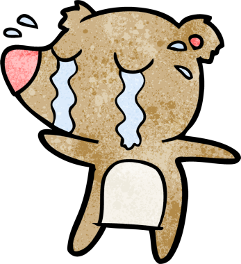 Bir insan tarafından çizilmiş ağlayan ayı.