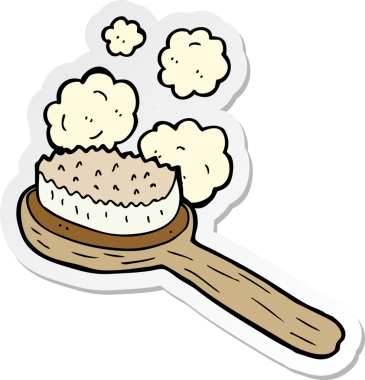 Bir insan tarafından çizilmiş eski bir fırçanın çıkartması.