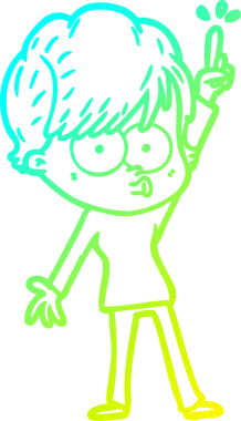 Bir insan tarafından çizilmiş bir karikatür kadın çizimi.