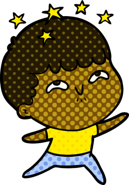 çizgi film bir insan tarafından çizilmiş hayret verici çocuk.