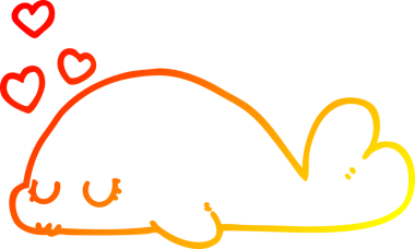 Bir insan tarafından çizilmiş sevimli bir yunus çizgi çizimi.