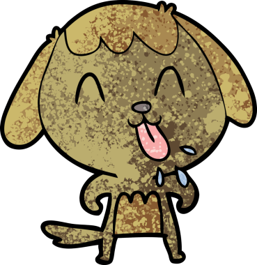 Bir insan tarafından çizilmiş şirin bir çizgi film köpeği.