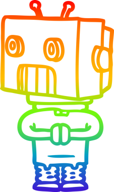 gökkuşağı gradyan çizgisi bir insan tarafından çizilmiş robot çizgi