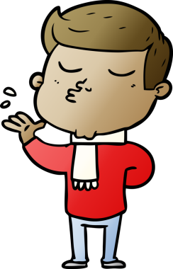 Bir insan tarafından çizilmiş karikatür mankeni adam.