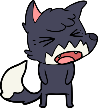 Bir insan tarafından çizilmiş kızgın çizgi film tilkisi.