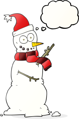 Bir insan tarafından çizilmiş serbest çizim balon kardan adam.