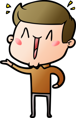 Bir insan tarafından çizilmiş heyecanlı bir çizgi film.