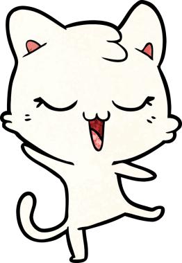 Bir insan tarafından çizilmiş çizgi film kedisi.