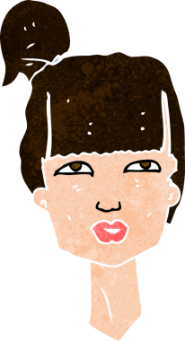 Bir insan tarafından çizilmiş bir kadın kafası.