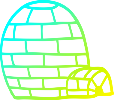 Bir insan tarafından çizilen buz eskimosunun soğuk gradyan çizgisi