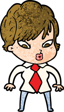 Bir insan tarafından çizilmiş karikatür kadın.