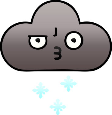 Bir insan tarafından çizilen kar bulutunun gölgeli karikatürü