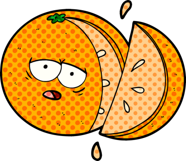 Bir insan tarafından çizilmiş turuncu çizgi film.