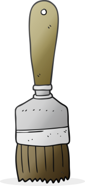 Bir insan tarafından çizilmiş karikatür fırçası.