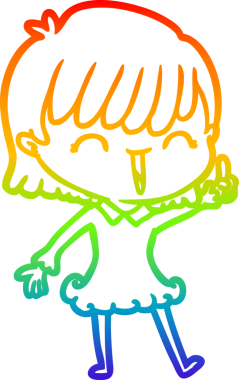 gökkuşağı gradyan çizimi bir insan tarafından çizilmiş bir karikatür kadın