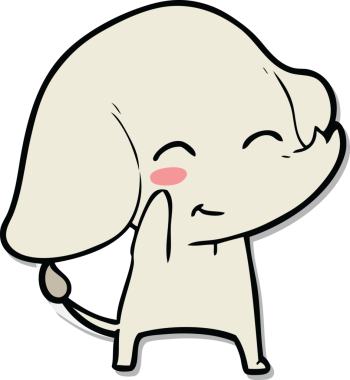 Bir insan tarafından çizilmiş şirin bir fil çıkartması.