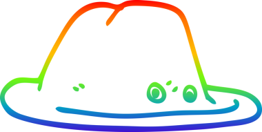 bir insan tarafından çizilmiş bir çizgi film şapkasının gradyan çizimi