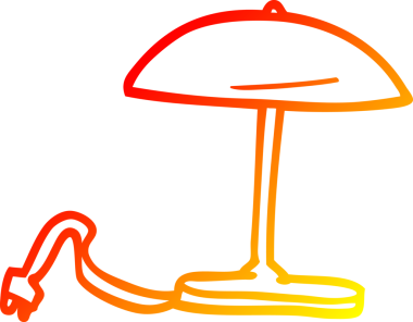 Bir insan tarafından çizilen çizgi film lambasının sıcak çizgi çizimi