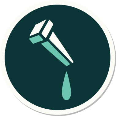 Bir insan tarafından çizilmiş geleneksel demir çivi stili dövme çıkartması.