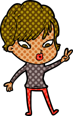 Bir insan tarafından çizilmiş karikatür kadın.