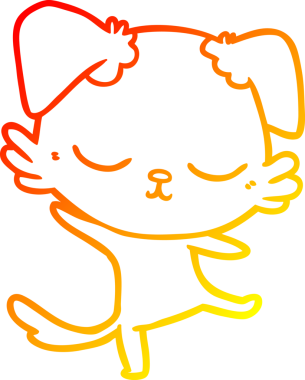 Bir insan tarafından çizilmiş sevimli bir köpeğin sıcak çizgi çizgisi.