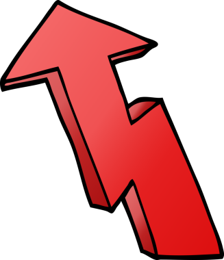 bir insan tarafından çizilmiş karalama büyüme oku