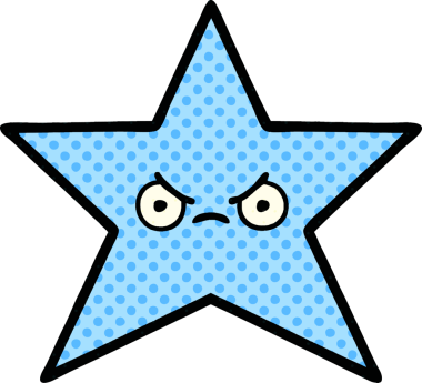 Bir insan tarafından çizilmiş yıldız balığı çizgi filmi.