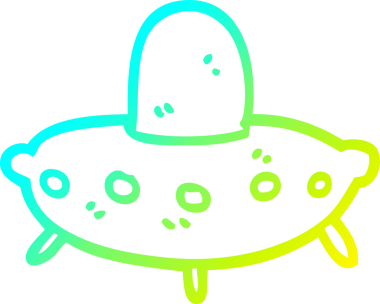 Bir insan tarafından çizilmiş bir uzay gemisinin soğuk gradyan çizimi.