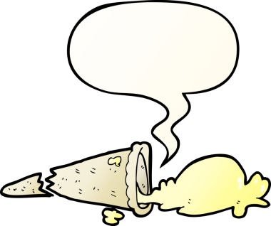 Bir insan tarafından çizilmiş, konuşma baloncuklu karikatür dondurması.