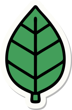 Bir insan tarafından çizilmiş geleneksel yaprak stili dövme çıkartması.