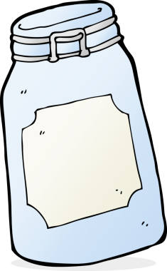 bir insan tarafından çizilmiş karikatür kavanozu