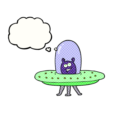 Bir insan tarafından çizilmiş serbest çizim düşünce kabarcığı uzay uzaylısıName