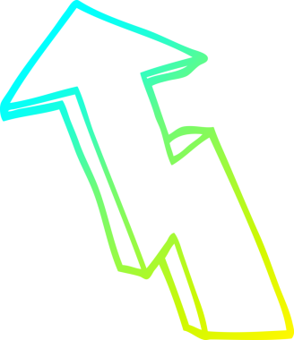 Bir insan tarafından çizilmiş bir çizgi filmin soğuk gradyan çizgi çizimi