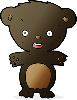 bir insan tarafından çizilmiş kara ayı çizgi filmi