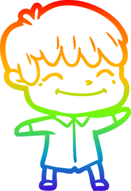 gökkuşağı gradyan çizgi çizimi bir insan tarafından çizilmiş mutlu bir çocuk