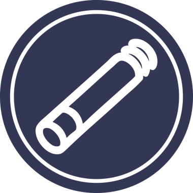 Bir insan tarafından çizilmiş sigara dairesel simgesi