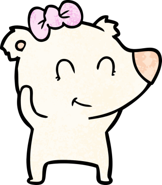 Bir insan tarafından çizilmiş dişi kutup ayısı çizgi filmi.