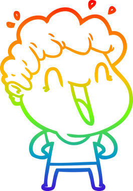 Bir insan tarafından çizilmiş mutlu bir adamın çizgi çizimi.