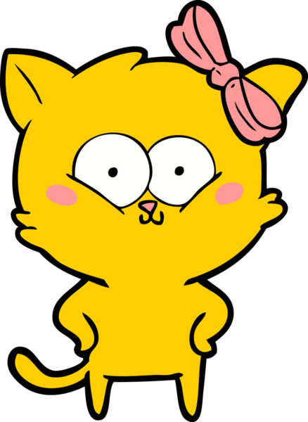 Bir insan tarafından çizilmiş çizgi film kedisi.