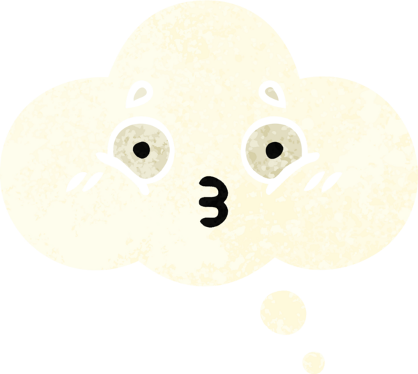 Bir insan tarafından çizilen düşünce baloncuğunun retro çizim tarzı karikatürü