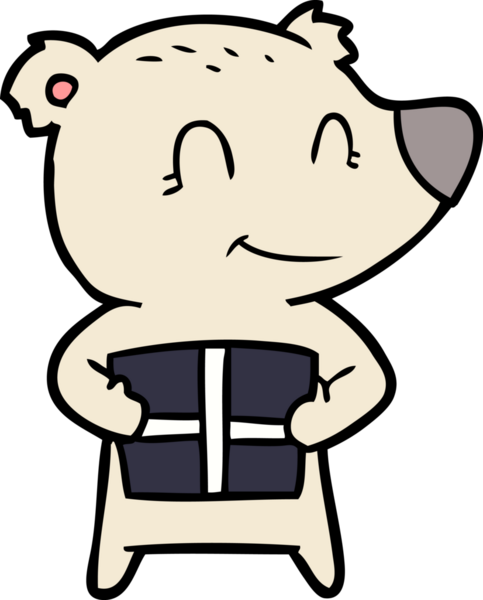 Bir insan tarafından çizilmiş kutup ayısı karikatürü.