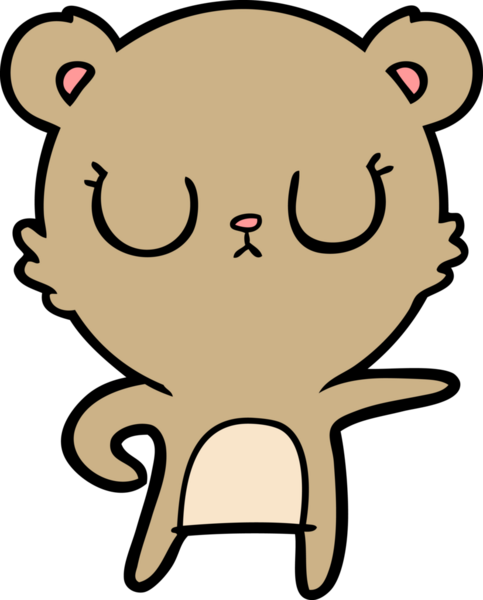 Bir insan tarafından çizilmiş barışçıl çizgi film ayısı.