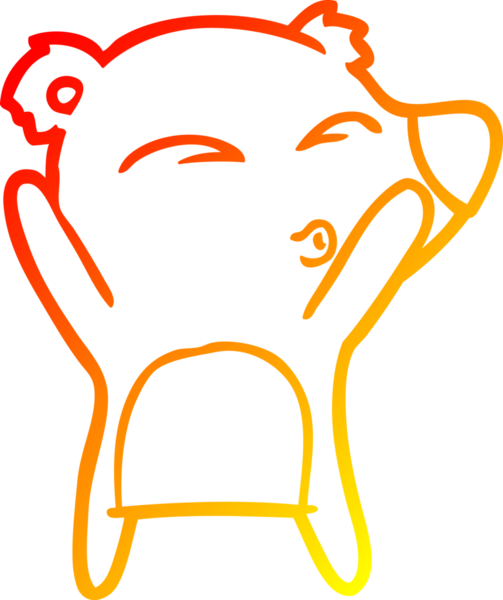 Bir insan tarafından çizilen çizgi film ıslık çalan ayının sıcak çizgi çizimi