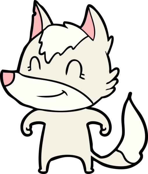 Bir insan tarafından çizilmiş dost canlısı bir kurt.