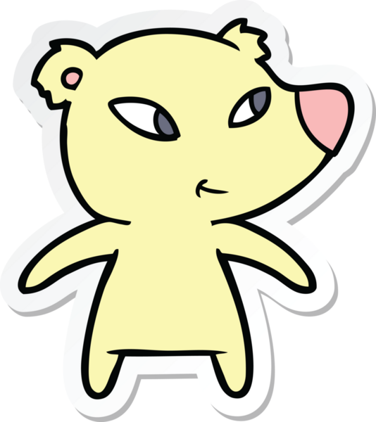 Bir insan tarafından çizilmiş şirin bir ayının çıkartması.