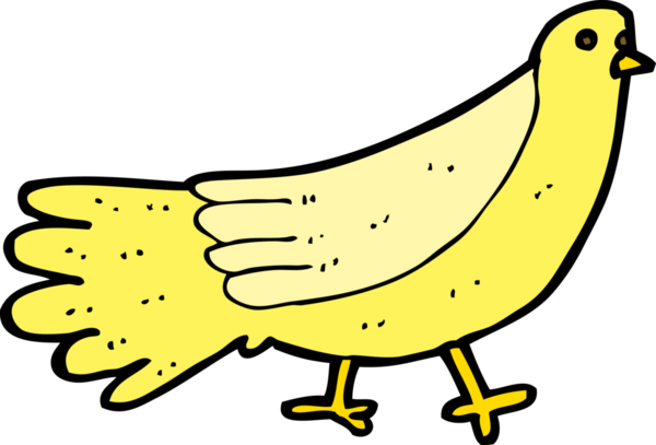 Bir insan tarafından çizilmiş çizgi film kuşu.