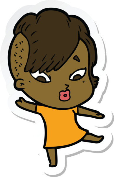 Bir insan tarafından çizilmiş bir karikatür çıkartması.