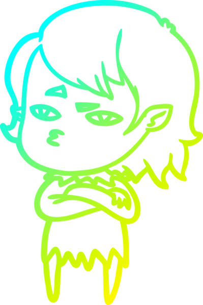 Bir insan tarafından çizilmiş bir vampir kız çizgi filmi.