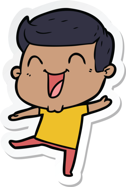 Bir insan tarafından çizilmiş bir karikatür adamın çıkartması.